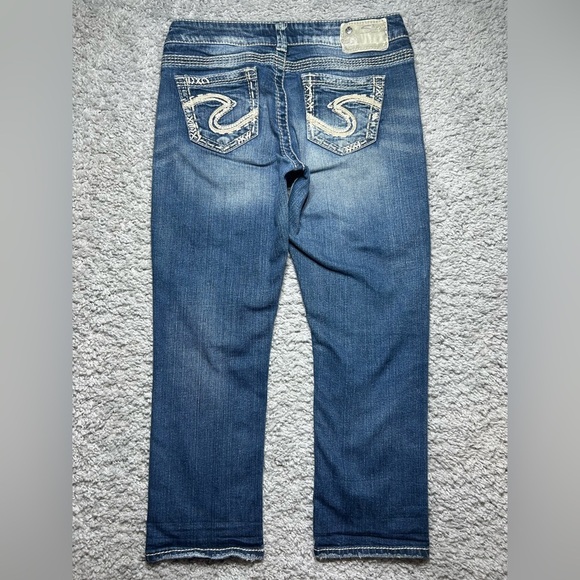 Silver Jeans Womens 29 Low Rise Capri Big Stitch Embroidered Pockets Casual - Picture 5 of 5